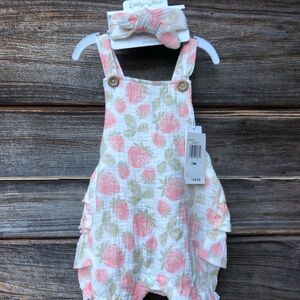 Charming Pink Strawberry Kids Bodysuit